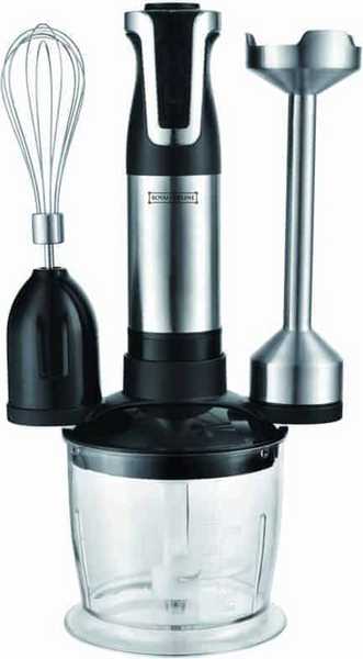 Royalty Line RL-ESMS800BLK: 3-i-1 stavblendersæt - Powerpisker, dykblender, hakker - sort/rød