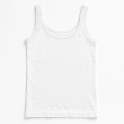 Vanting Seamless Top W. Lace Hvid/Sort
