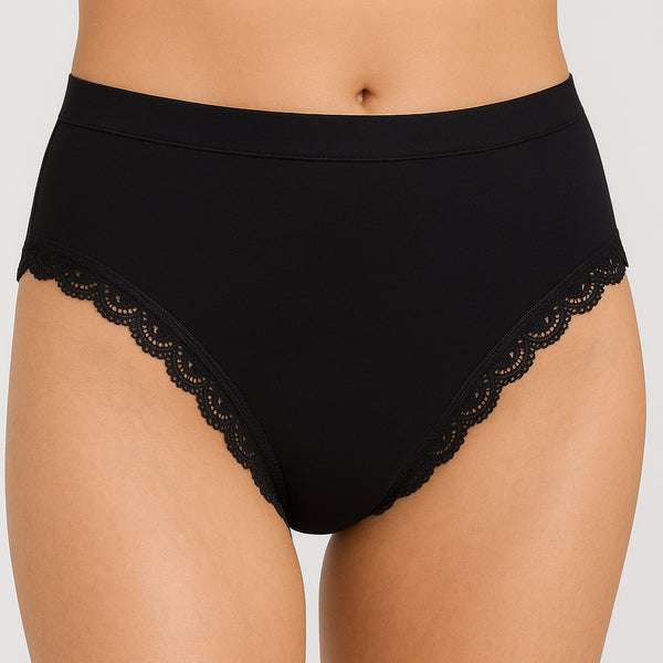 Vanting Seamless Bikini Brief W. Lace Hvid/Sort 3-pak