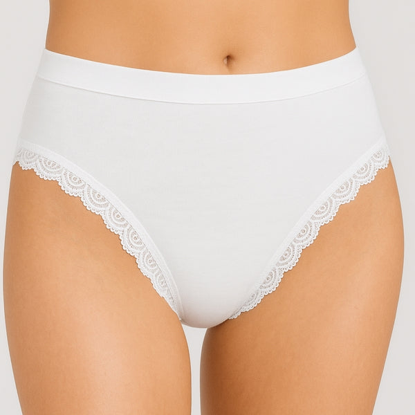 Vanting Seamless Bikini Brief W. Lace Hvid/Sort 3-pak