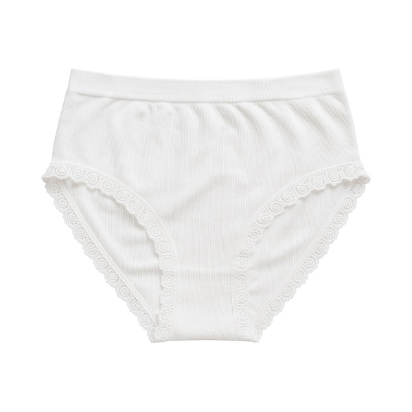 Vanting Seamless Bikini Brief W. Lace Hvid/Sort 3-pak