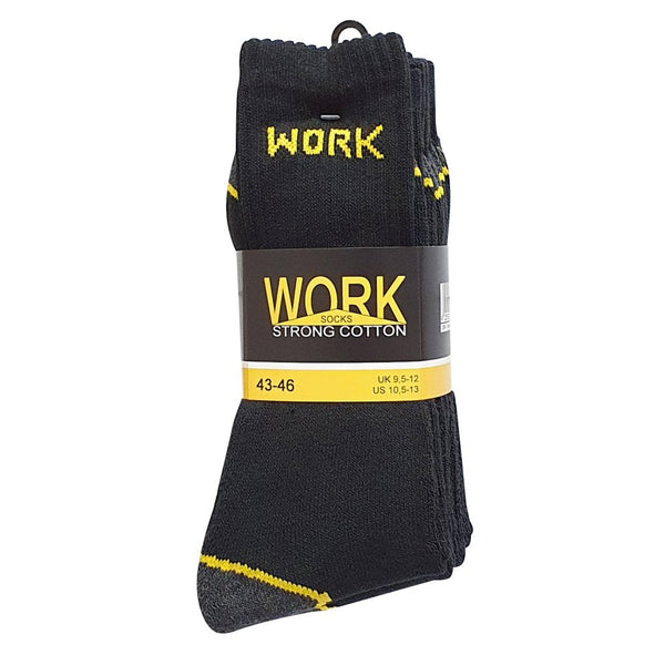 Arbejdsstrømper til mænd "WORK" med farvet tå og hæl i en pakke med 5