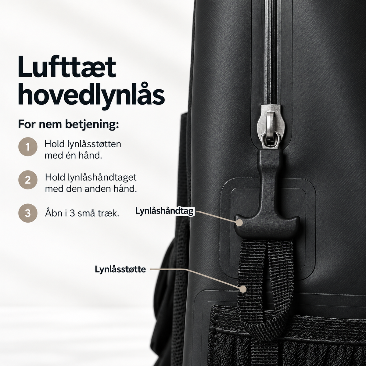 SikkerPak 20L – Fuldt Luft- & Vandtæt Rygsæk