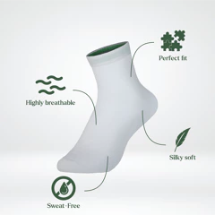 Benysøn 1201 Mellemhøje bambussokker unisex kvartlængde BEN 3 pak