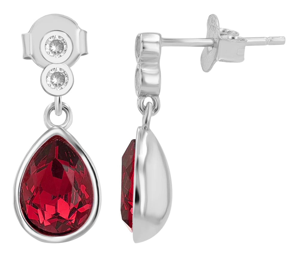 "Carli" 925/- Ægte Sølv Øreringe rhodium belagt