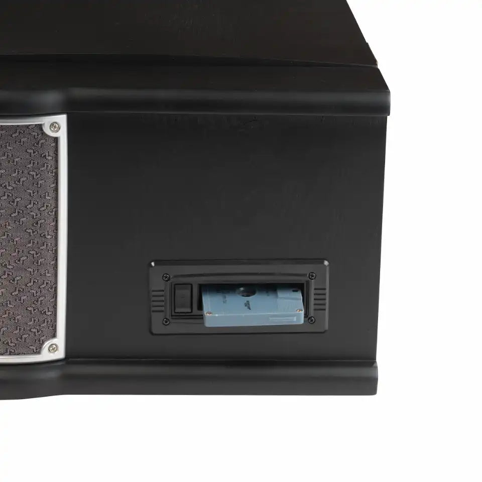 Denver MRD-51B SORT RETRO Anlæg med DAB+ og FM-radio, en pladespiller, kassetteafspiller og meget mere.