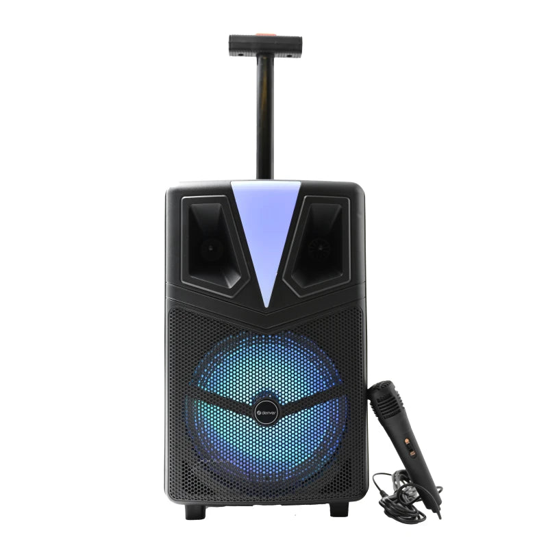 Denver TSP-307 Bluetooth Trolleyhøjttaler - LED-lys, 120W, Karaoke Indbygget
