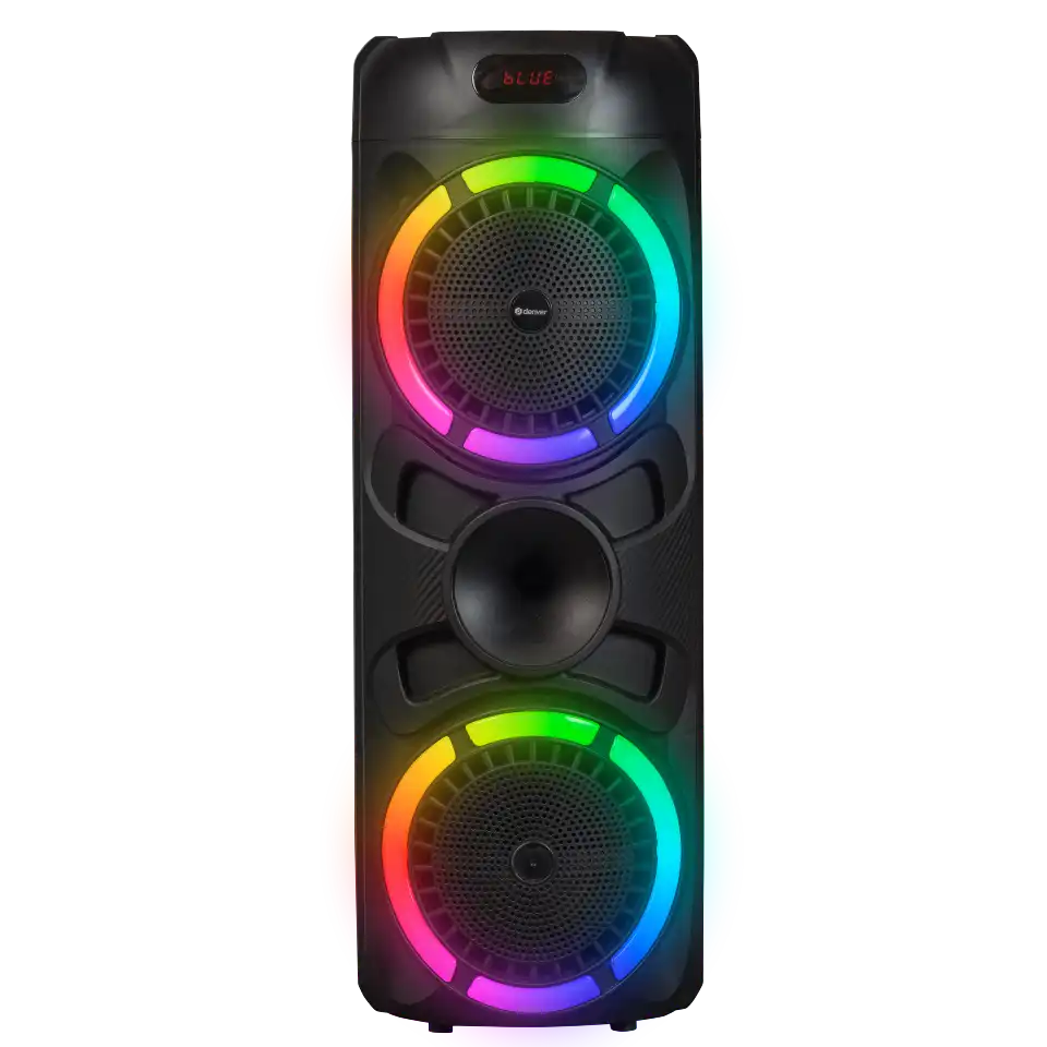 DENVER BPS-459 Bluetooth Party højttaler med LED-lys og 2 x 8" bashøjttalere