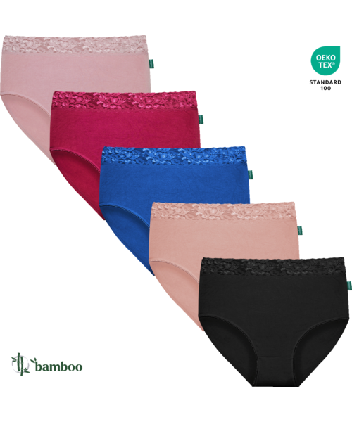 GAUBERT® 902-Sort Dame 5-Pak Bambus Blonder Maxi Trusser