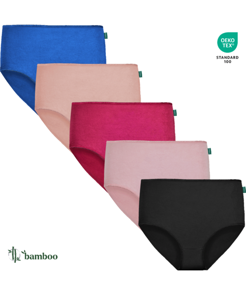 GAUBERT® 905-sort 5-pack bambus trusser med høj talje til kvinder