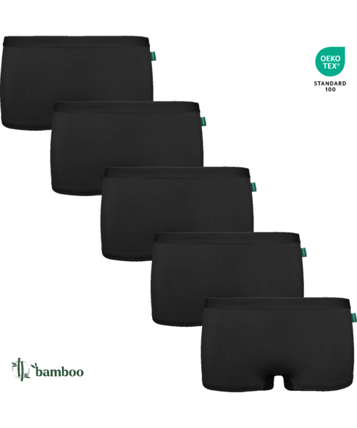 GAUBERT® 906-Sort 5-pak bambus boksershorts til kvinder