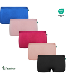 GAUBERT® 906-Sort 5-pak bambus boksershorts til kvinder