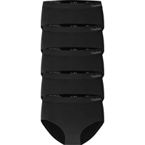 3101-Sort 6-pak sømløse midi-trusser i bambus