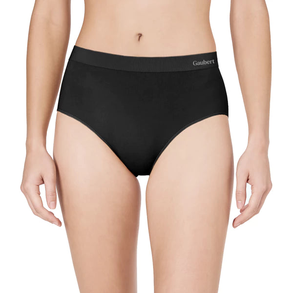 3101-Sort 6-pak sømløse midi-trusser i bambus