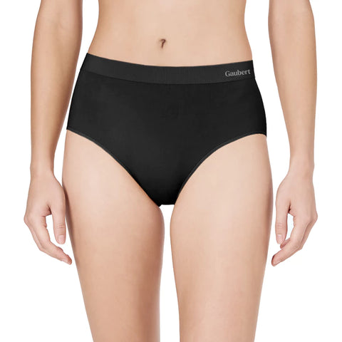 3101-Sort 6-pak sømløse midi-trusser i bambus