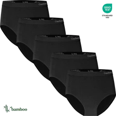 3102-Gaubert Sort 6-pak sømløse bambus trusse med høj talje