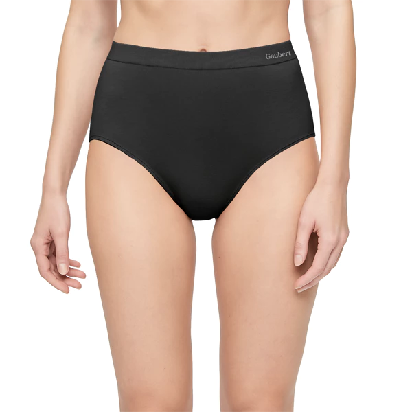 3102-Gaubert Sort 6-pak sømløse bambus trusse med høj talje