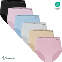 3102-Mix 6-pak sømløse bambus trusser med høj talje