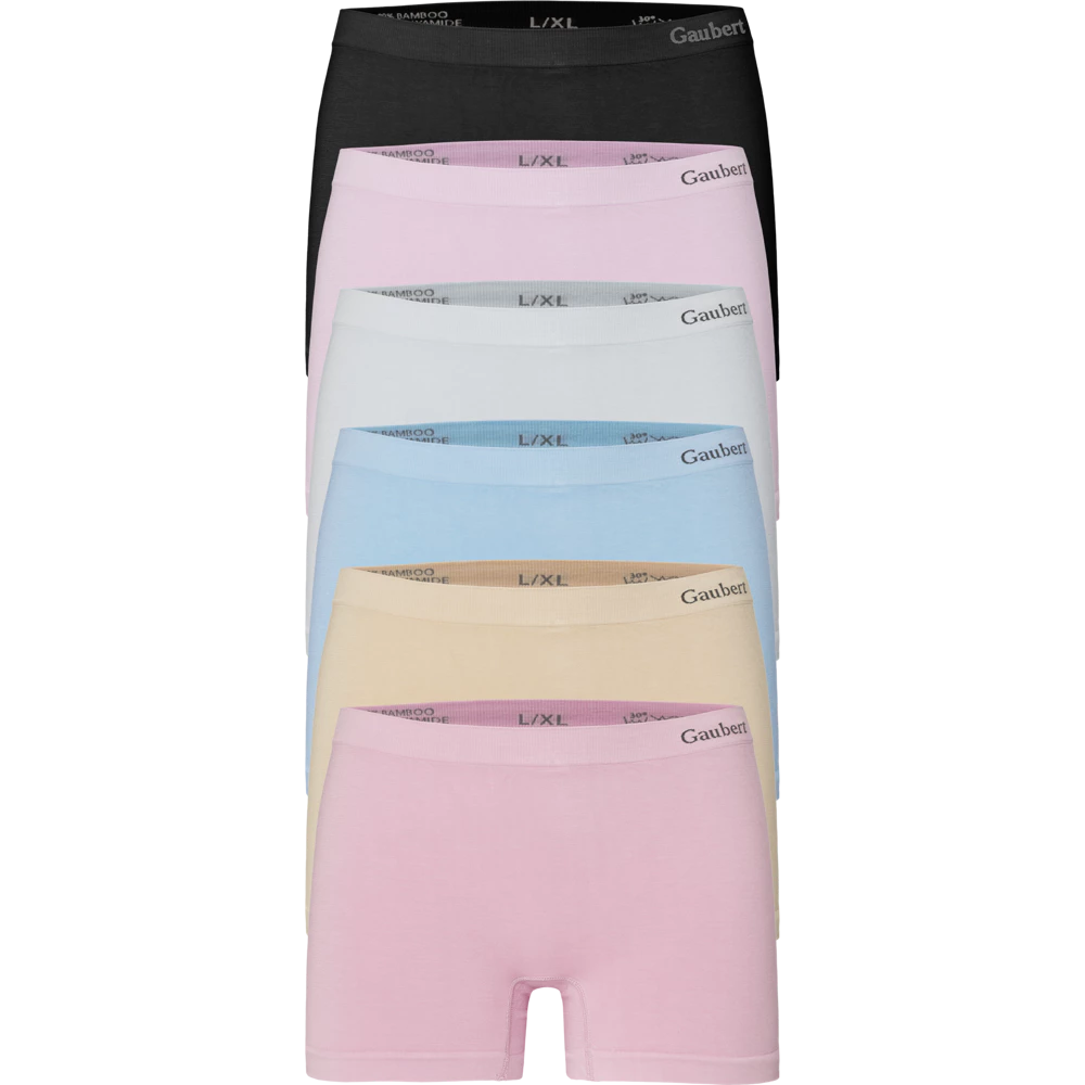 3103-Mix 6-pak sømløse bambus boxershorts til kvinder