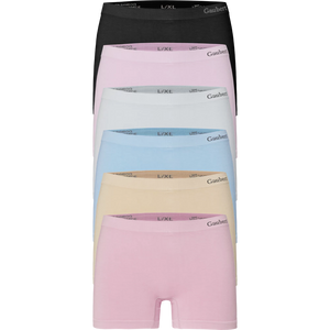 3103-Mix 6-pak sømløse bambus boxershorts til kvinder