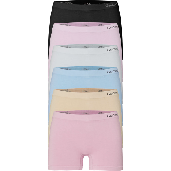 3103-Mix 6-pak sømløse bambus boxershorts til kvinder