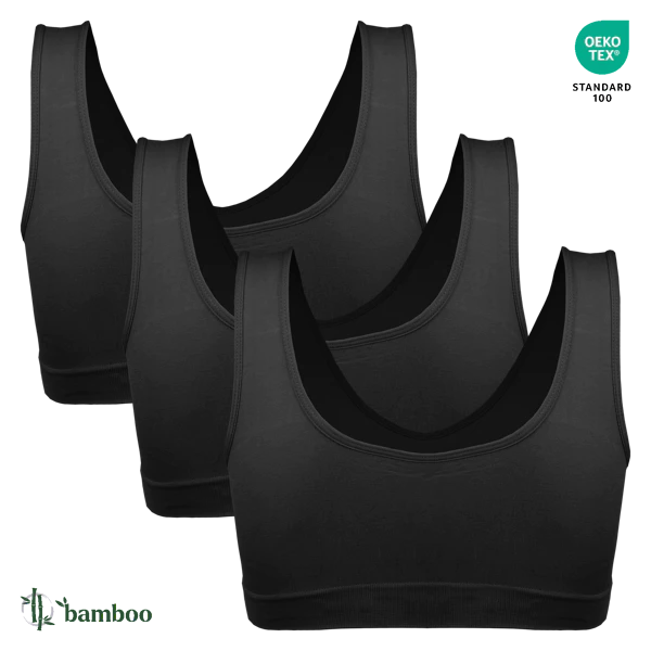 3106-Sort sømløs bambus-bh 3 pak