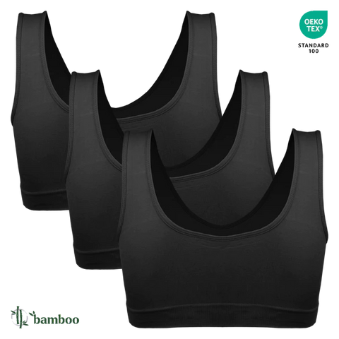 3106-Sort sømløs bambus-bh 3 pak