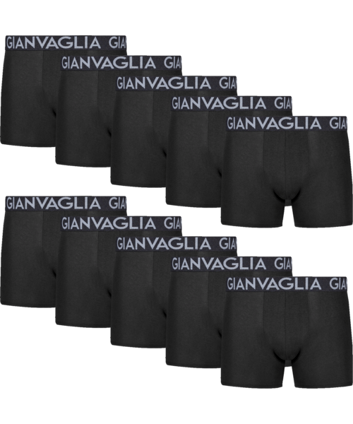 GIANVAGLIA® Basic 10-pak bomulds boxershorts 023-SORT M-XXXL
