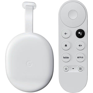 Google Chromecast m/Google TV 4K HDR (m/fjernbetjening) Hvid