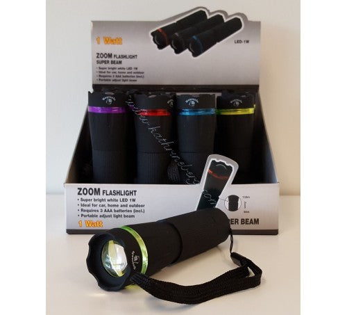 Bearsafe LED ZOOM Flashlight 1 WATT