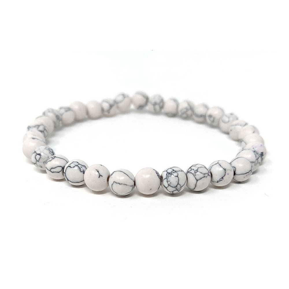 Hvidt Howlite stabiliserende armbånd