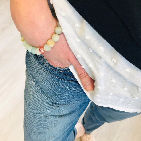 Meditationsarmbånd med Amazonite perler
