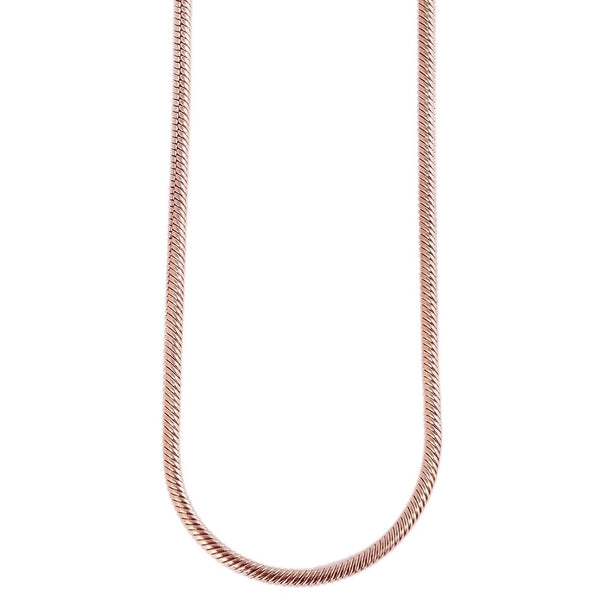Slangekæde i ædelstål, rosa guld 50 cm
