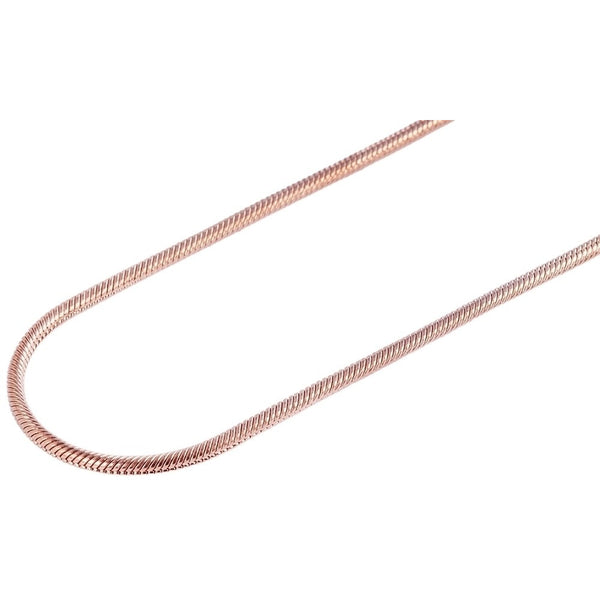 Slangekæde i ædelstål, rosa guld 60 cm