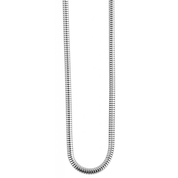 Slangekæde i ædelstål, sølv 43 cm