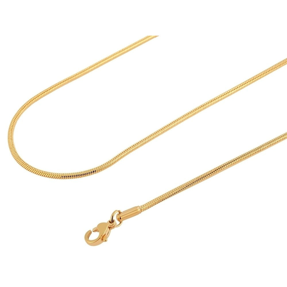 Slangekæde i ædelstål, guld 45 cm