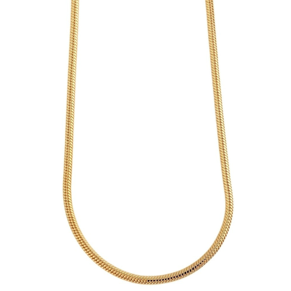Slangekæde i ædelstål, guld 45 cm