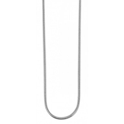 Slangekæde i ædelstål, sølv 50 cm